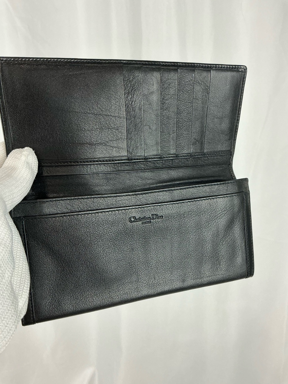 DIOR LONG WALLET BLACK VINTAGE - Picture 11 of 16